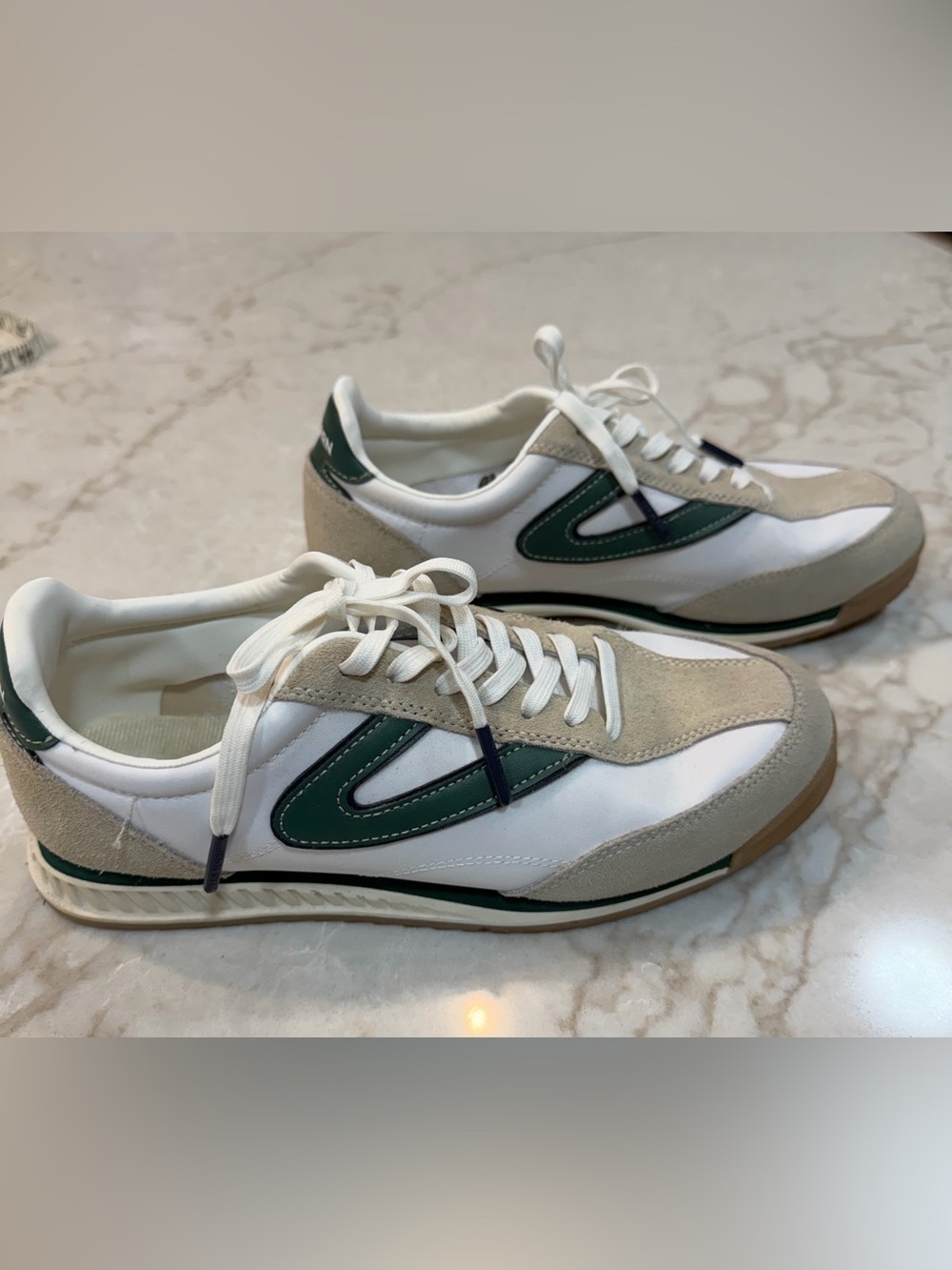 Tretorn White and Green Kristine Sneaker